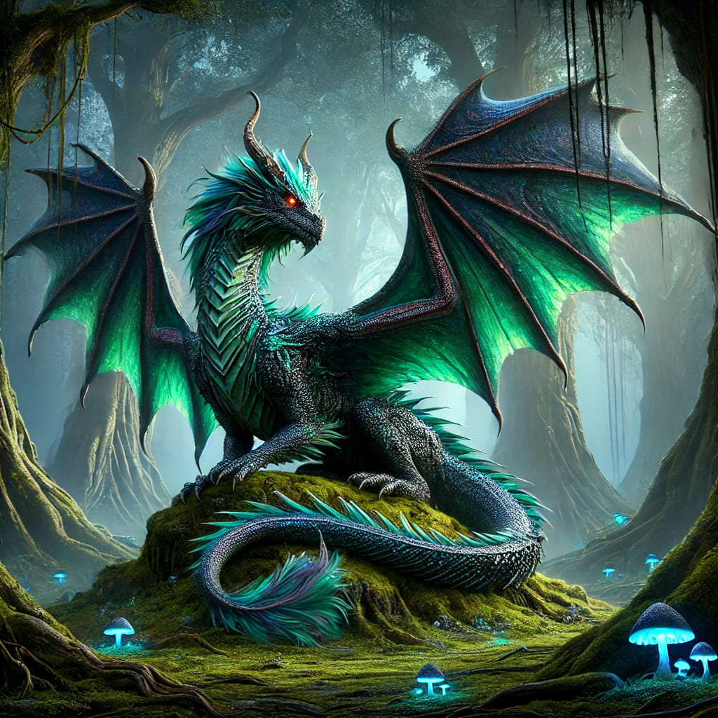 Basic dragon image created by AI - Imagen básica de dragón creada por IA